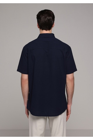 Colin's Colins Regular Fit Shirt Neck Düz Erkek Lacivert Kısa Kol Gömlek Cl1083096 Q1.v1 Nav