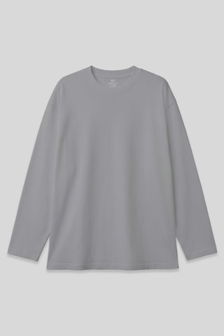 Tommylife Gri O Yaka Rahat Form Battal Büyük Beden Uzun Kollu Erkek T-shirt - 88107 Gri