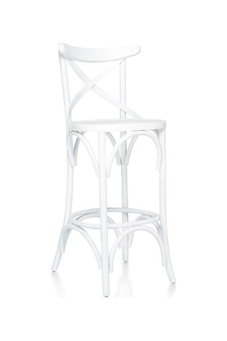Thonet Ahşap Bar Sandalyesi Beyaz
