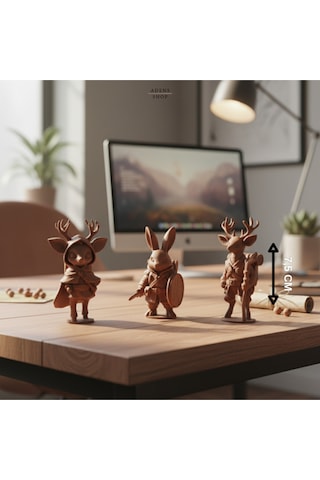 3 Maceracı Hayvan Dişi Geyik, Erkek Geyik, Tavşan