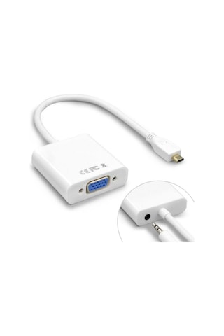 Micro Hdmi To Vga Çevirici Dönüştürücü Adaptör Ses Destekli