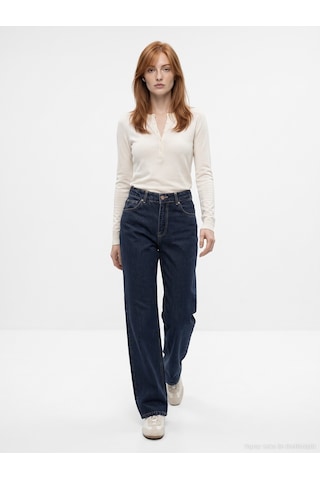 Dilvin 72369 %100 Pamuk Wide Leg Jean-lacivert