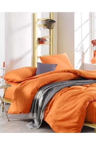 Turuncu Renk Çift Kişilik Pamuk Saten Nevresim Takımı Diğer