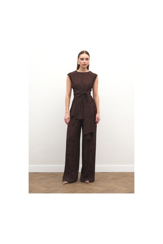 Sateen Camila Pantolon - Kahve-137184 Kahve