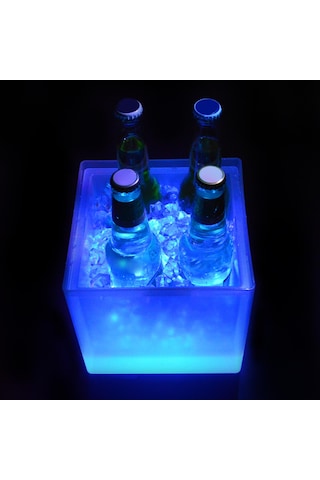 Homyl 3.5l Çift Katmanlı Buz Kovası Şarj Edilebilir Şarap Mavi1 Çok Renkli