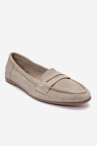 Luvishoes F02 Bej Suet Kadın Babet Bej