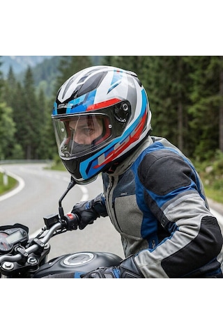 Ls2 Rapid 2 Hyper Kapalı Kask Beyaz-mavi-kırmızı Beyaz - Mavi - Kırmızı