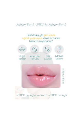 Yapışkanlık Hissi Bırakmayan Renkli Dudak Balmı A'pıeu Juicy Pang Care Lip Balm 01 Butter Balm