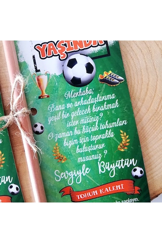 Futbol Temalı Bebek Çocuk Doğum Günü Hediye Tohumlu Kalem 30 Adet