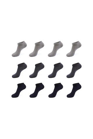 Ozzy Socks 12 Li Unisex Dikişsiz Patik Çorap Çok Renkli