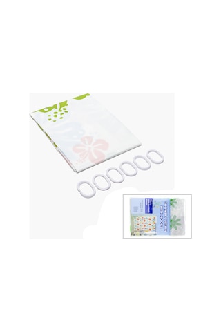 Bih Shower Curtain Pvc Banyo Duş Perdesi Çift Kanat 2x90x180 Cm - 12 Halkalı Diğer