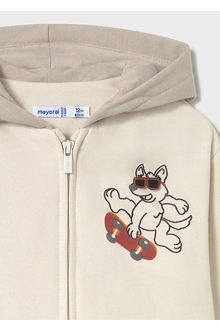 Mayoral Bej Erkek Bebek Fermuarlı Kapüşonlu Sweat Hırka 2428