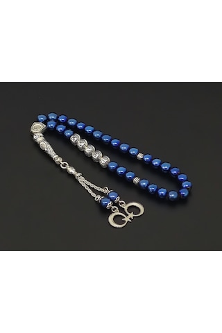 Tesbihsakarya Isimli - Kişiye Özel - Mavi Hematit - Doğaltaş Tesbih - 8Mm Küre