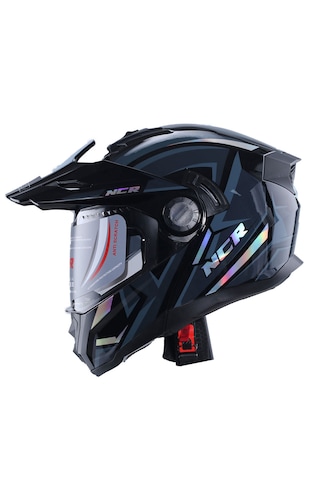 Ncr X-Cross Çene Açılır Ece-22.06 Kask Mavi Gri
