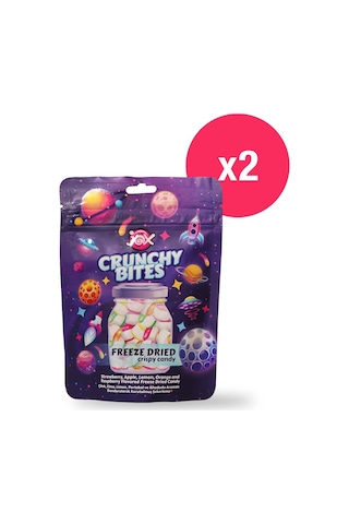 Crunchy Bites Dondurularak Kurutulmuş Çıtır Şekerler 2'li Paket Karışık Meyve Aromalı