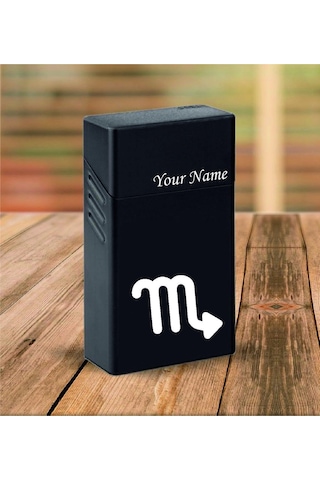 Akrep Burcu Kazıma Kişiye Özel Metal Sigara Tabakası Paketi