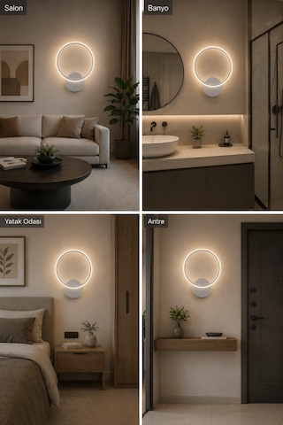 AvizeGO Tisa Modern Led Duvar Apliği Günışığı Gri