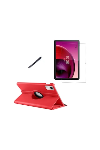 Lenovo Tab K11 Tb-330fu Uyumlu Kılıf Dönebilen Standlı Tablet Kılıfı + Ekran Koruyucu + Kalem