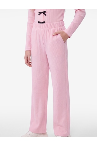 Koton Beli Lastikli Bürümcük Kumaş Basic Pantolon Pembe 7wkg40104ak Gül