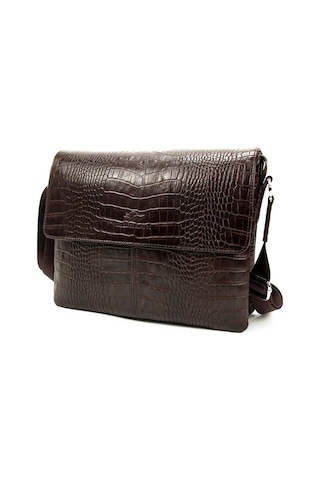 Erkek Çanta Kroko Kahve Hakiki Dana Deri Kangaroo Kıngdom 2055Ck