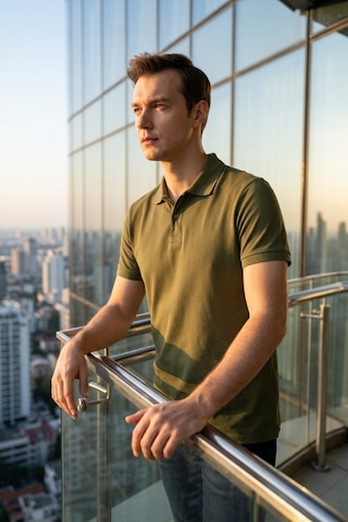 Süvari Slim Fit Düz Baskısız Pike Düğmeli Polo Yaka Nefes Alabilen T-shirt Haki