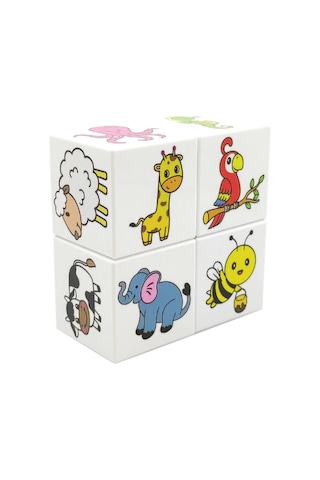 Küpss Ece'nin Mini Hayvanat Bahçesi, 24 Sevimli Hayvan Figürü - 1 Yaş Oyuncak - Bebek Oyuncakları - 4 Manyetik Küp/blok