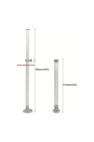 Trendooze Karavan Masa Ayağı Alüminyum Ayarlanabilir Tezgah Desteği 1 Adet Gaojunshop01