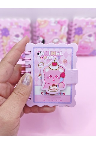 Animal Party Cırtlı Cep Boy Sevimli Mini Not Defteri 7x8 Cm - Tasty
