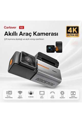 Carlover S2 4K Wifi Ön Arka Araç Kamerası
