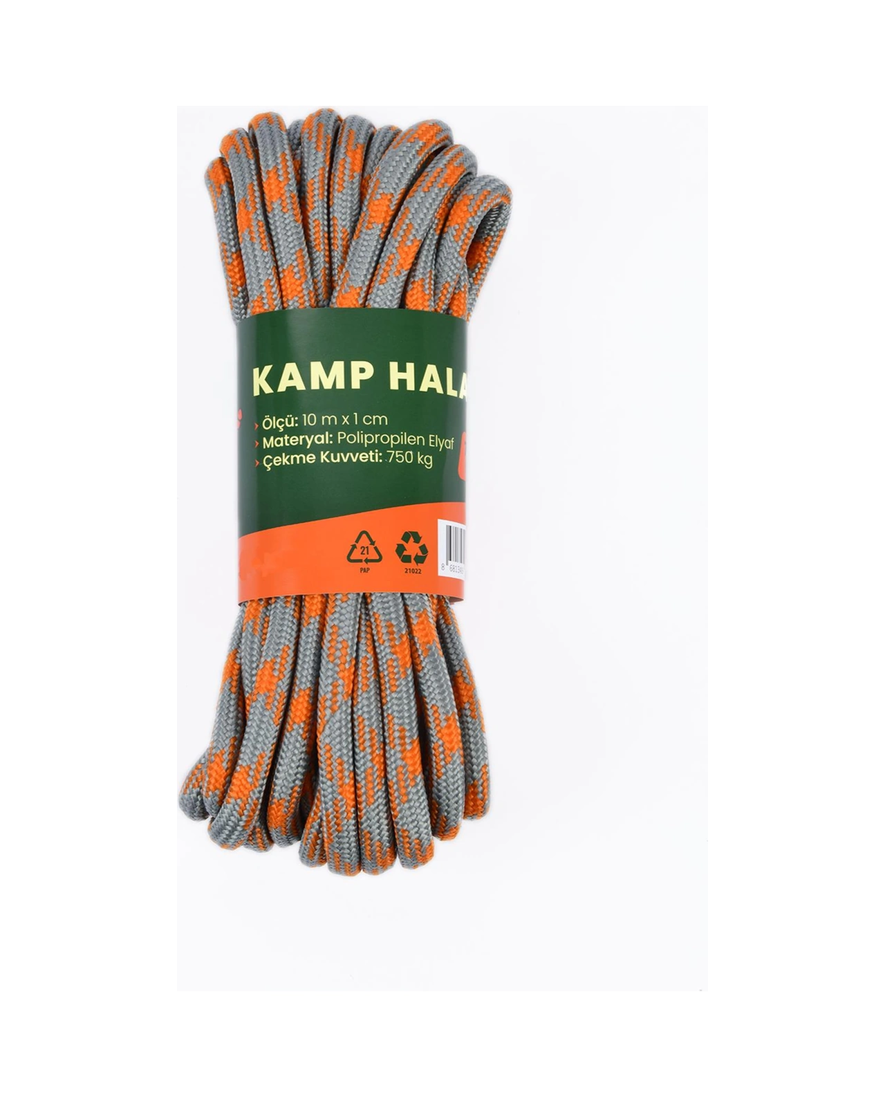 İntercamp Kamp Halatı, Germe Halatı, Kamp İpi, Çadır Halatı, Halat, Uzunluk 10 Mt. Çap: 10 Mm Çok Renkli