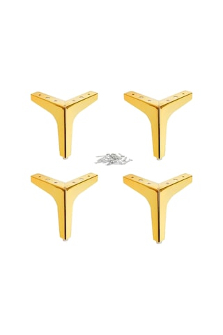 15 Cm Modern Model Gold Metal Mobilya, Dolap, Koltuk, Tv Ünitesi Ayakları 4 Adet -robot Süpürge Beyaz