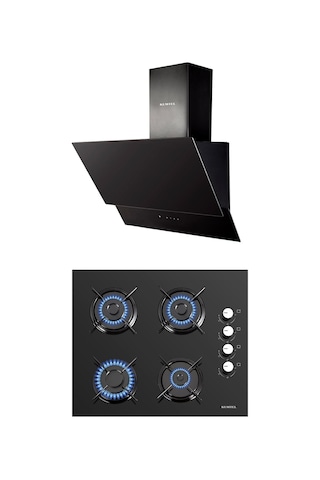 Kumtel KO-40 TAHDF - DA6-835 Siyah Ankastre Set