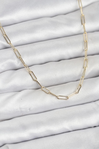 Cm 14k Gold Renk Pirinç Ataç Zincir Kadın Kolye Çok Renkli