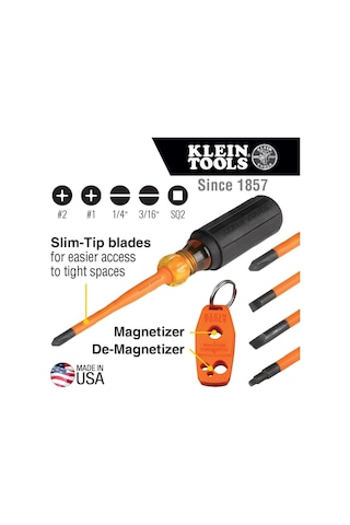 Klein Tools 33736ıns Yalıtımlı Tornavida Seti, Phillips, Dolap Ve