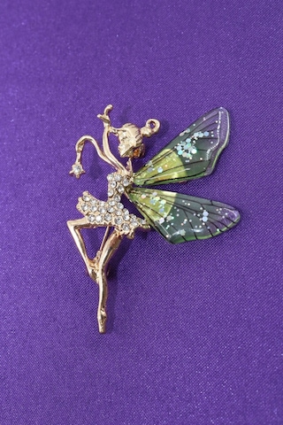 Peri Kızı Broş. Taşlı Tasarım Broş. Gold Renk Peri Kızı Broş. Yaka Iğnesi Broş. Kadın Broş. Broş. Çok Renkli