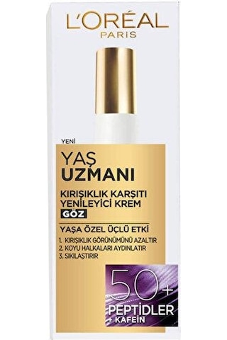 L'Oréal Paris Yaş Uzmanı 50+ Kırışıklık Karşıtı Yenileyici Göz Kremi 50 ML