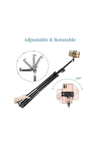 Bluetooth Kumandalı 210 Cm Tripod Telefon Tutuculu Selfie Çubuğu