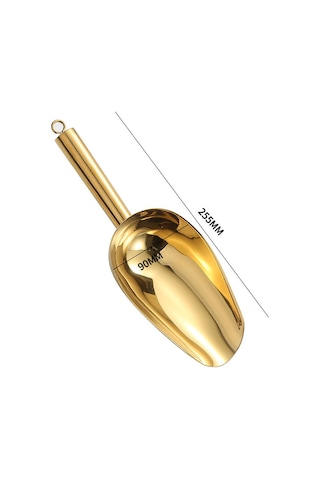 Dianziye Stok Gıda Kova: Kalın Paslanmaz Çelik Buz/sakız/çay/un/seker Kovalama Aleti, Düz Tabanlı, Süpermarket Uyumlu, 4 Numara Altın