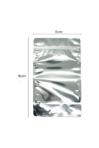 Doypack Pencereli Metalize Kilitli Kese Kağıdı - Küçük Boy - 100 Gramlık - 11x18x7 Cm. - 200 Adet