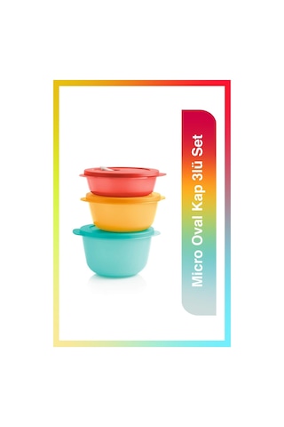 Tupperware Micro Oval Kap 3lü Set Mtk