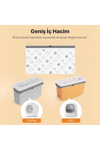 Çöp Torbası - Akıllı Kedi Tuvaletleri İle Uyumlu Kokulu & Büzgülü Çöp Torbası - Ubpet C10 Pro Ve Ubpet C20 Uy