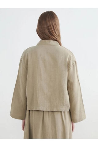 Lc Waikiki Haki Şal Yaka Oversize Kadın Kimono