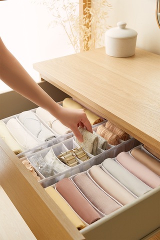 Ocean Home Textile 3'lü Bölmeli Beyaz Renk File Çekmece İçi Düzenleyici Set