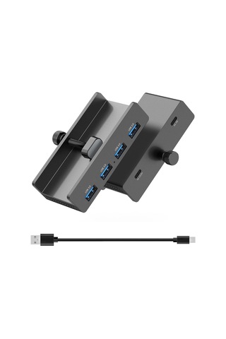 Sones Hcl-4a-pro Alüminyum Alaşımlı 4 Portlu Usb3.0 Kelepçe Hub'ı Siyah
