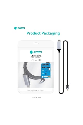 Lightning To Hdmı Kablo iPhone Uyumluİpad Tv Görüntü Aktarıcı 10w Şarj Girişli 1080p 60hz 1.8 Metre