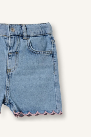 Defacto Nakışlı Jean Açık Mavi Şort Kız Bebek H9573a526hsnm39 Mavi-nm39