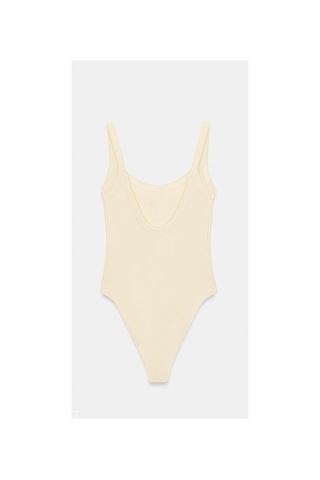Lilly Butter Yellow Pamuk Sırt Dekolteli Body Sarı Sarı