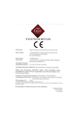Eray Aydınlatma 1140-10-19 Modern Aplik Siyah