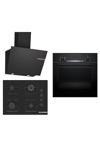 Bosch HBF534EB3T -POP7C6P30O-DWK66PJ60T Siyah 3lü Ankastre Set 295