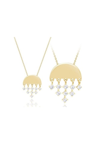 Diamond Line-Gülaylar - Sarı Altın 14 Ayar Koleksiyon Kolye N11.25233